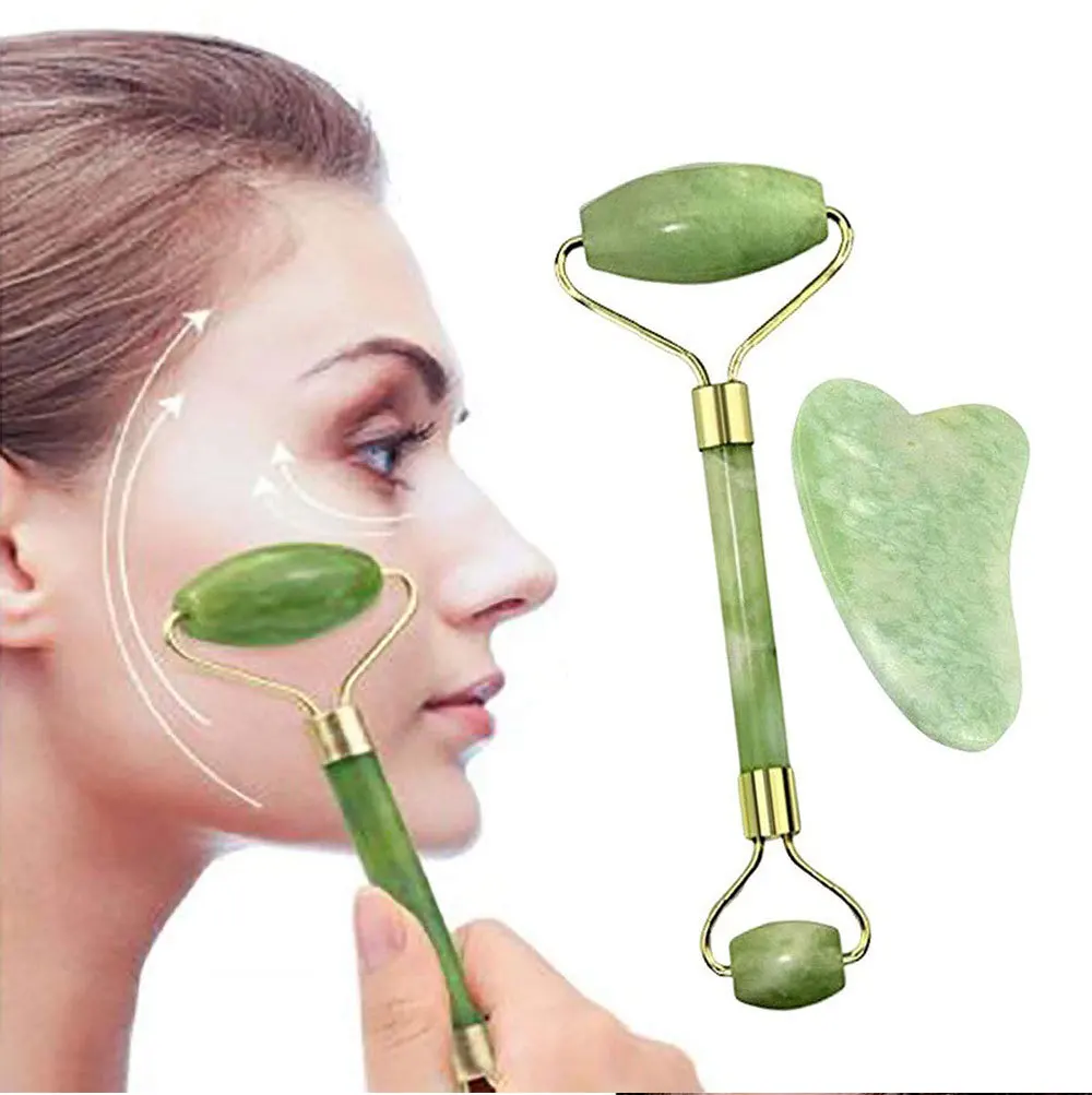 2 шт. ролик для лица Gua Sha Stone Gowoman Gousha Tool роликовый массажер Visage LBHL07