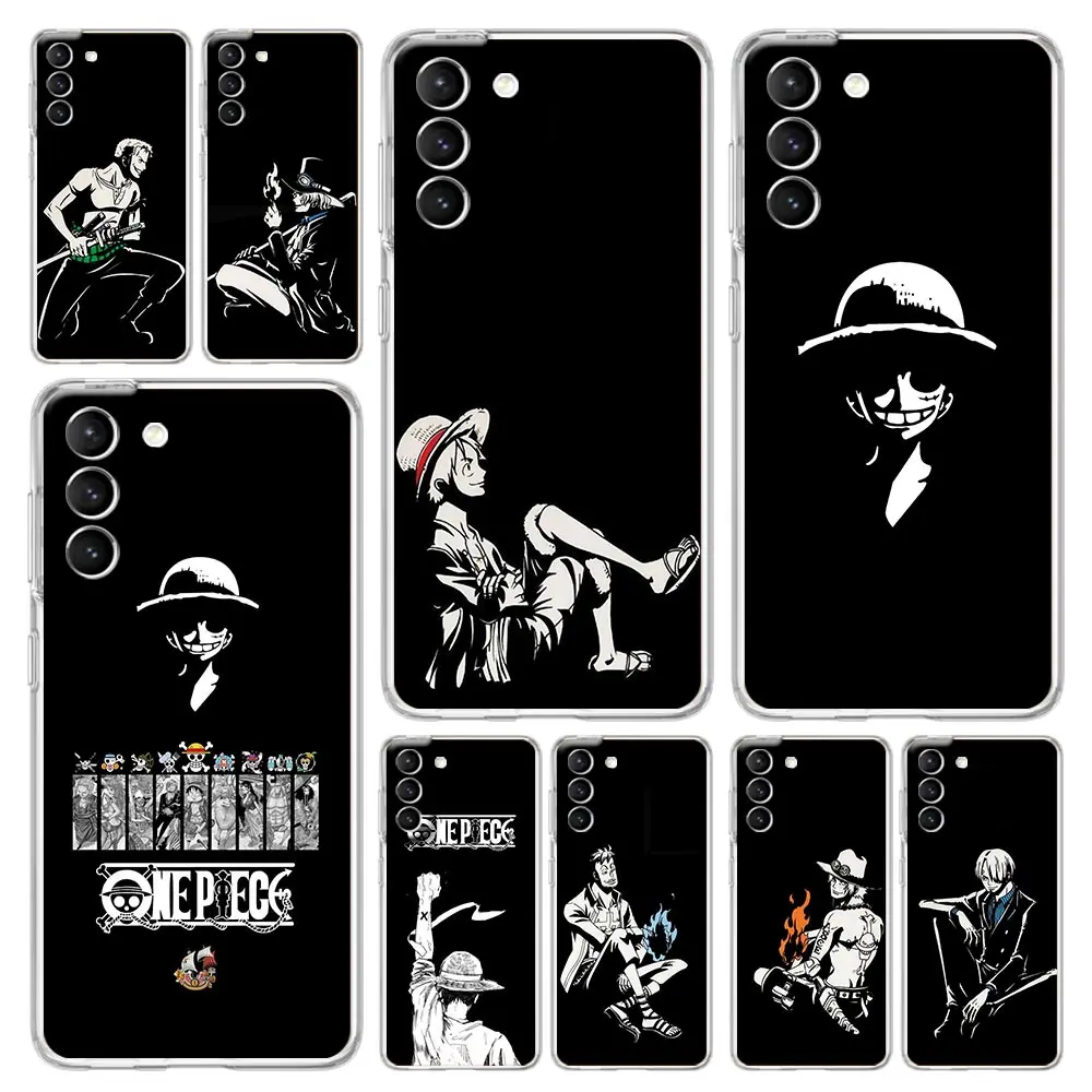 

One Piece Cartoon Case For Samsung Galaxy S20 FE S21 S22 Ultra S10 S9 Plus S10e Note 10 Lite Clear Soft Silicone Phone Cover