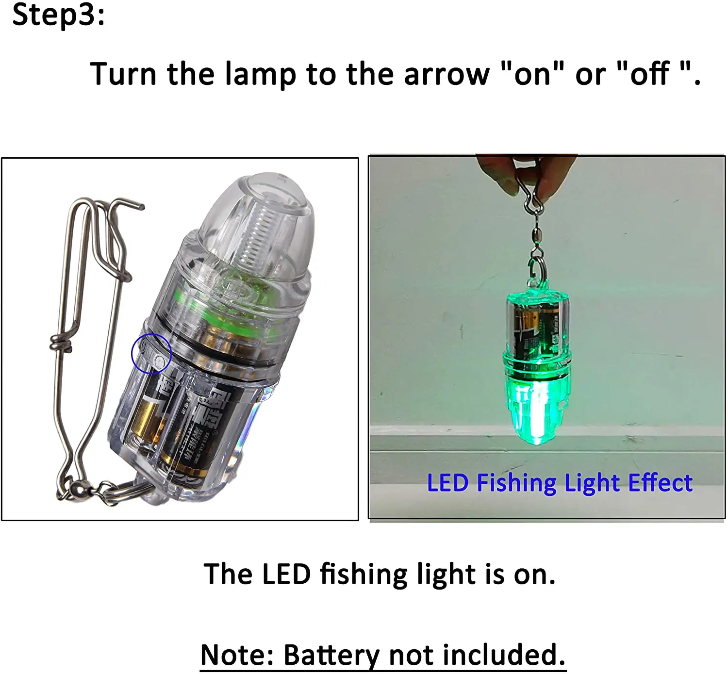 Светодиодный подводный фонарик для рыбалки