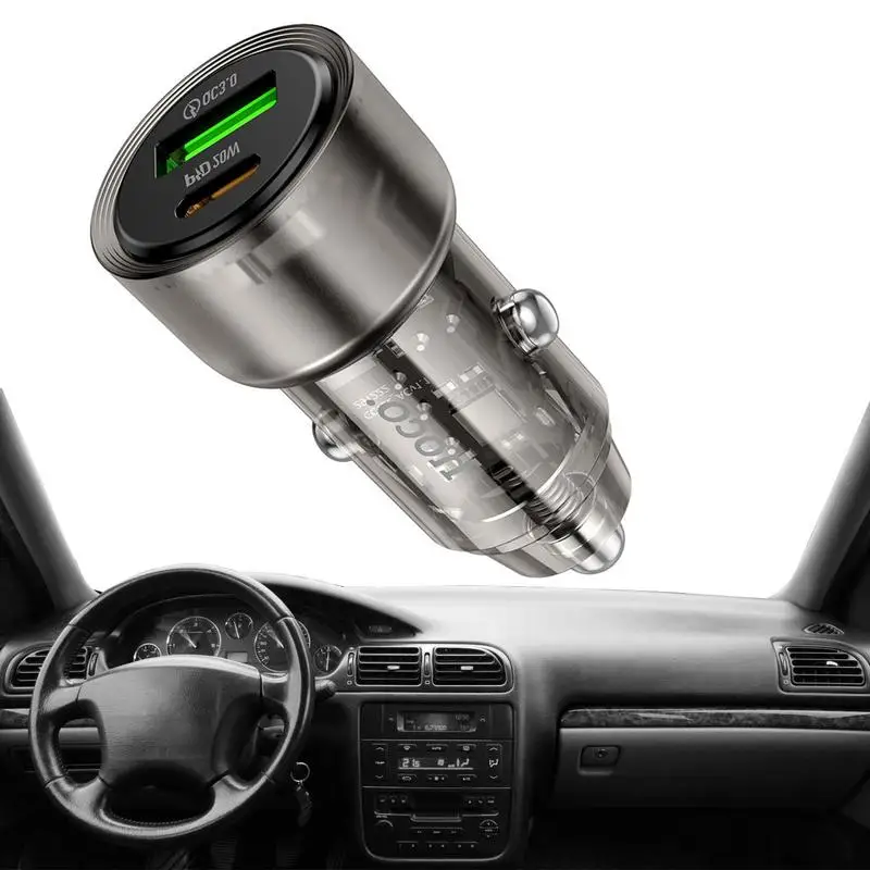 

Автомобильное зарядное устройство Тип C, адаптер для быстрой зарядки для дорожных нужд, необходимое для путешествий, автомобильное зарядное устройство, блок для автомобиля, грузовика