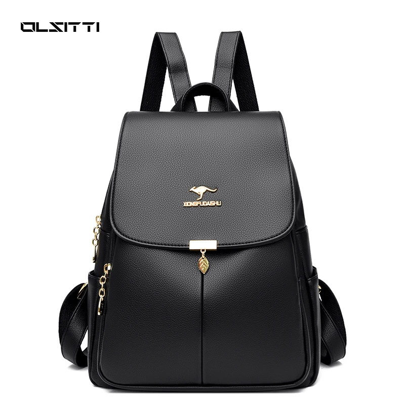 

Новинка 2022, повседневные женские водонепроницаемые Рюкзаки из искусственной кожи, однотонный дизайнерский женский рюкзак, уличные дорожны...