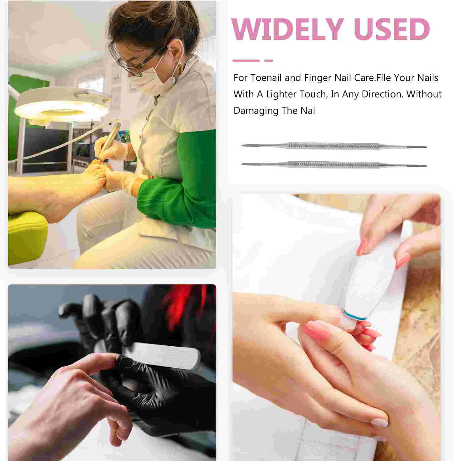 3 шт. двухсторонний инструмент для педикюра очистки ногтей набор полировки