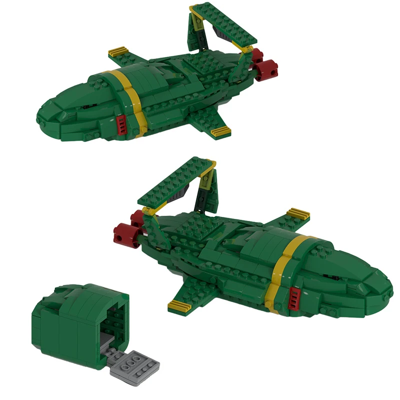 

MOC Thunderbirdssed 2 International Rescue Team Rocket Building Blocks Airship Vehicle Spacecraft Bricks Toys for Kids Xmas Gift