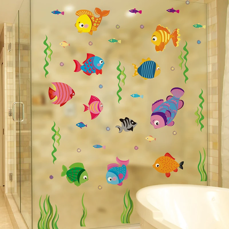 

[Shijuekongjian] наклейки на стену с изображением морских водорослей «сделай сам», наклейки для детской комнаты, спальни, детской комнаты, ванной к...