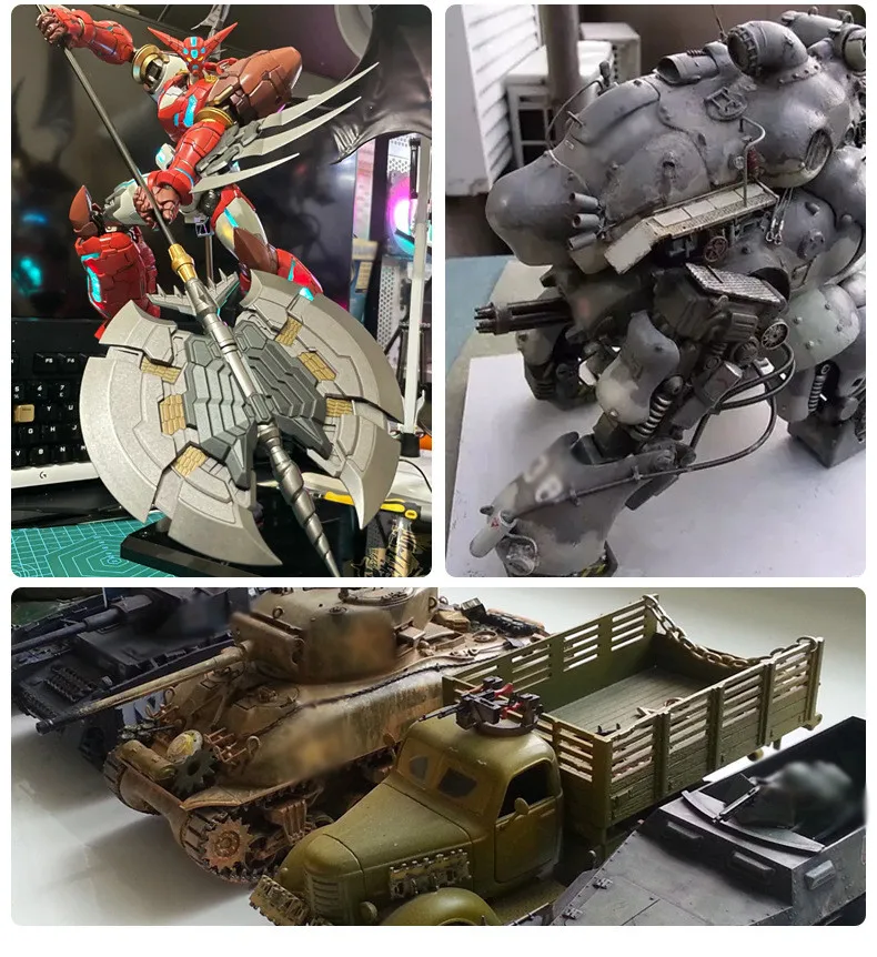 Фото SUNIN7 SX01-25 Супер металлическая акриловая краска для моделей Gundam, металлическая травировка, ручная кисть, покрытие, быстросохнущая зеркальная отделка, хобби, сделай сам №5
