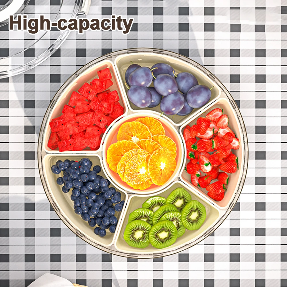 Ящик для хранения еды вращающийся на 360° разделенный сервировочный поднос с