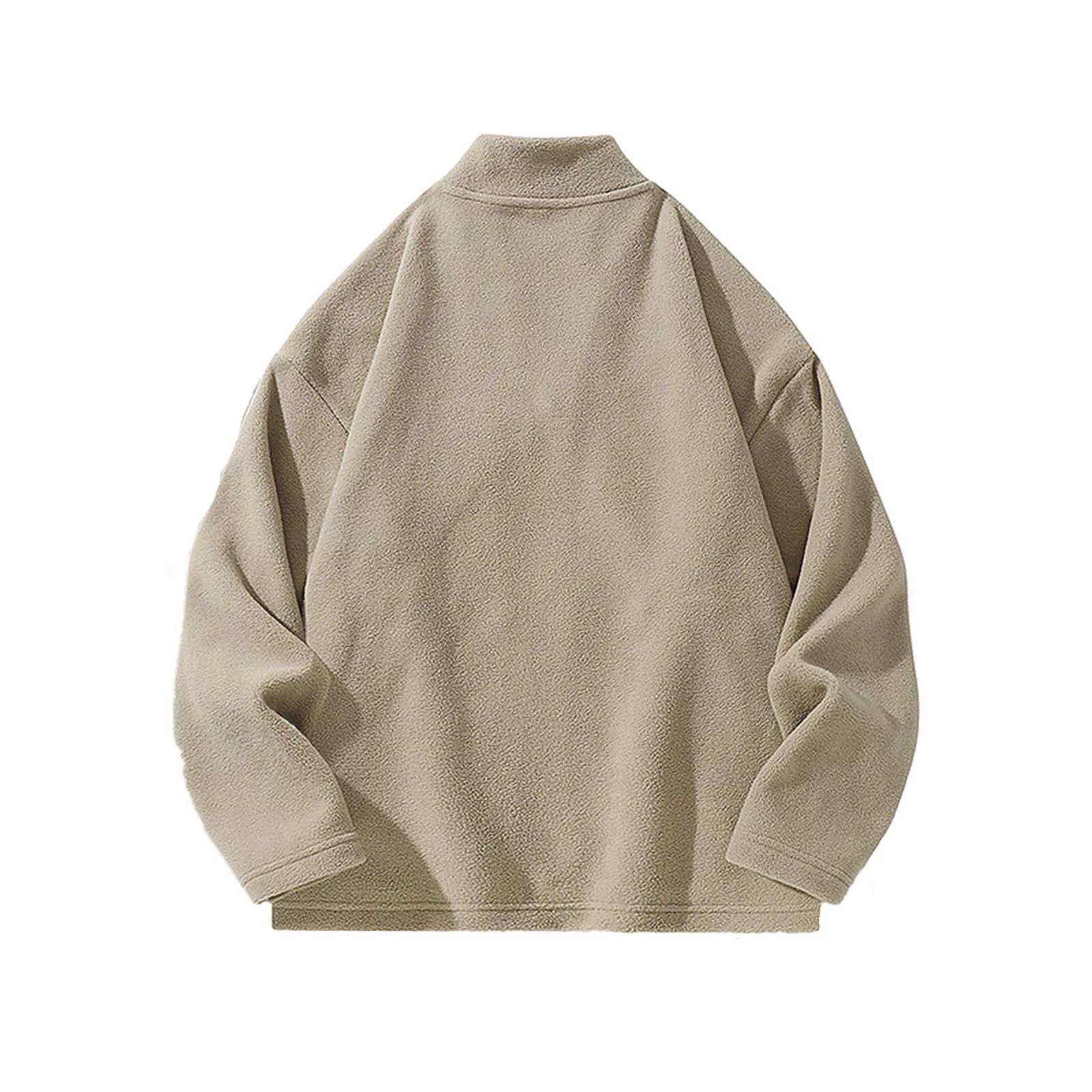 Мужская Флисовая куртка с воротником-стойкой удобная и универсальная свободная