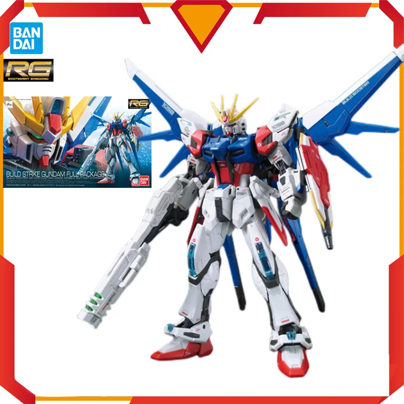 Оригинальная модель в наличии Bandai RG 23 1/144 Build Strike Gundam посылка вке, подвижная фигурка, сборная модель, коллекционные игрушки