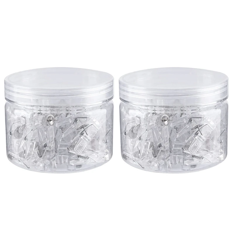 

100 Pcs Mini Clear Photo Clips Mini Clothespins Clips Mini Transparent Plastic Clips Stationery Folder