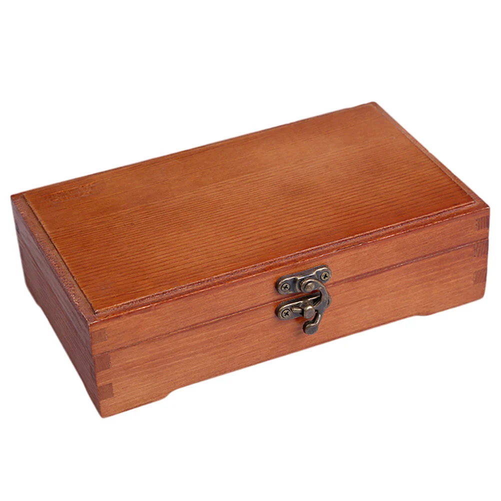 

Box Storagecase Wood Pen Wooden Stationery Organizerscrapbooking Vintage Holder Container Watercolorhinged Lid Boxes Oblong