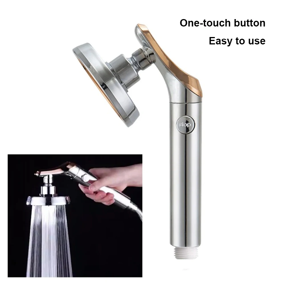 

Universal Bath Shower Head with Button Swivel Shower Head High Pressure ABS Water Saving Versatile for Luxury Shower Experience