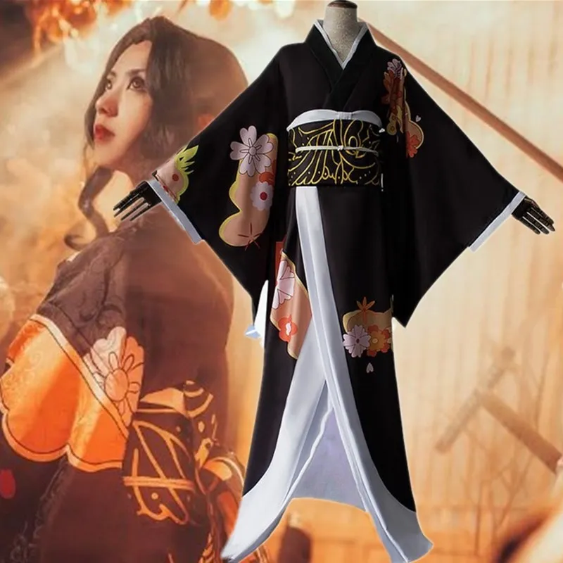 

Cosplay Anime Demon Slayer Kibutsuji Muzan Kimono Full Set Women Uniforms Wig Sets Anime Halloween Costume Gifts Female