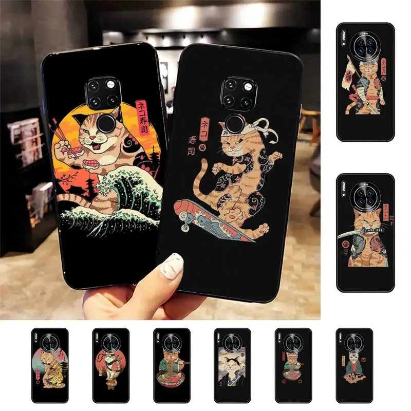 

Neko Ramen Japan Cat Phone Case for Huawei Mate 20 10 9 40 30 lite pro X Nova 2 3i 7se