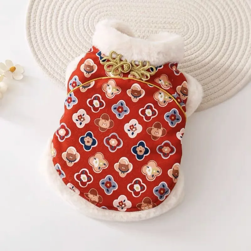 Китайский стиль зима Qipao лошадь кошка собака универсальная хлопковая одежда