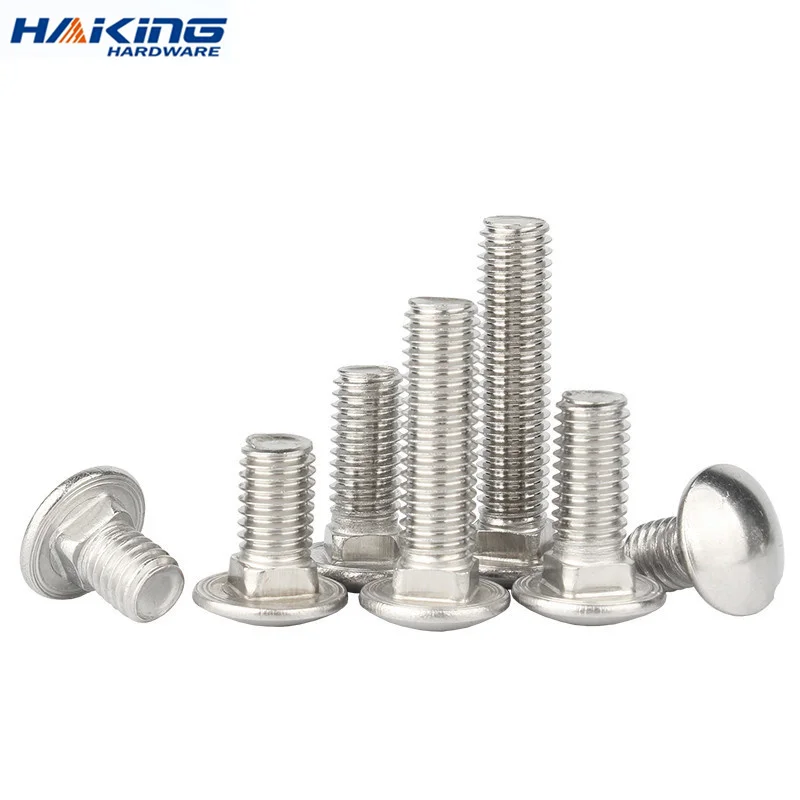 

Кареточный болт M4 M5 M6 M8 M10 M12, 10 шт./лот, длина 10- 150 мм, 304 из нержавеющей стали, с круглой головкой, с квадратным горлышком, DIN603