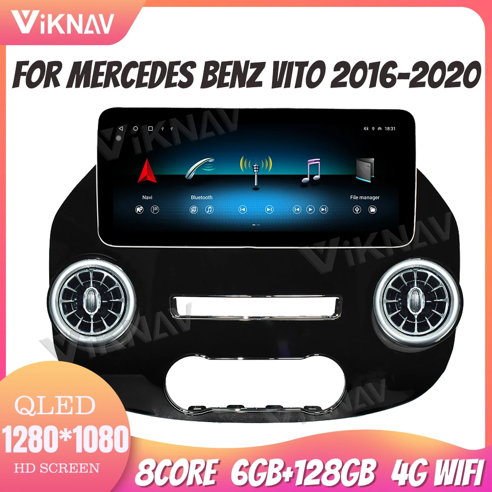 

12,3 дюймовый автомобильный радиоприемник, обновление для Mercedes Benz Vito 2016-2020, мультимедийный плеер Carplay, Wi-Fi, GPS-навигация, стерео
