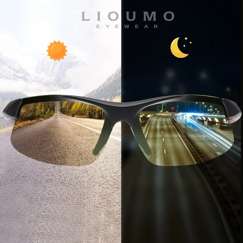 

LIOUMO Outdoor Cycling Sunglasses Polarized Men Photochromic Glasses Mtb Eyewear Road Bicycle Goggles Anti-Glare gafas de sol