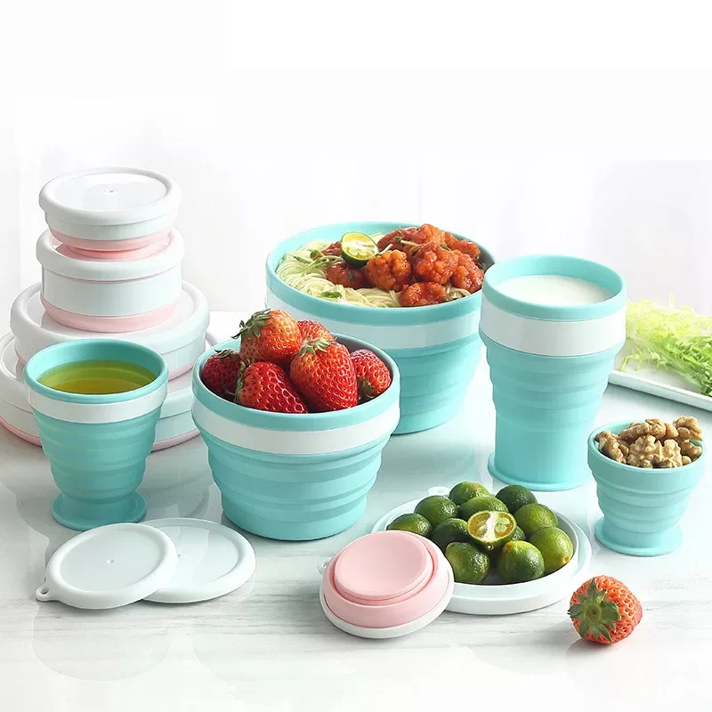 

2022New Portable Silicone Folding Cup Food Grade Water Cup Travel Drinking Ware Mug Outdoor Resin Coffee Handcup
