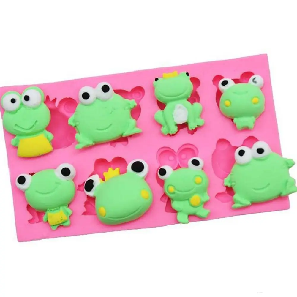 

DIY baking tool 8 hole frog cream cake decoration sugar chocolate biscuit silica gel mold