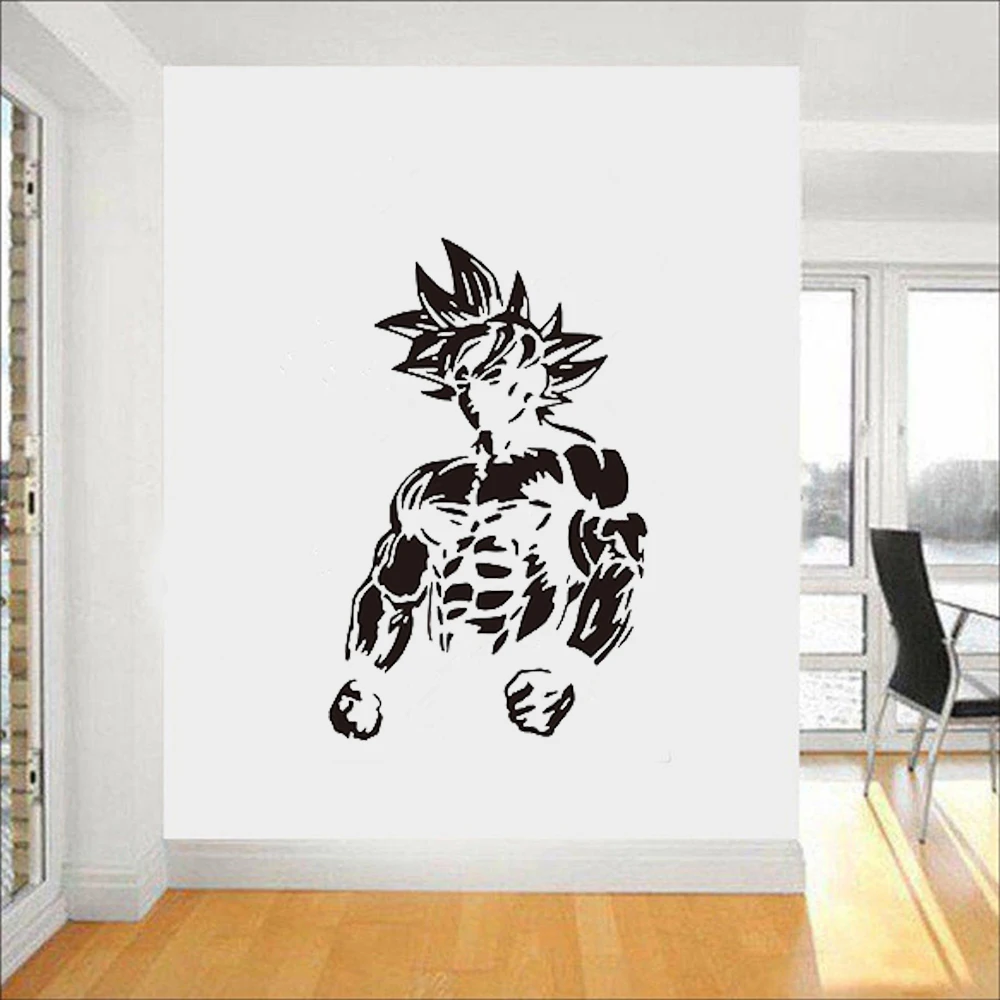 

Kid Room Wall Decal Cartoon Muscle Bodybuilding Gym Wall Sticker Anime Goten Trunks Janpanse Saiyan Anime Sport Decal Home Decor