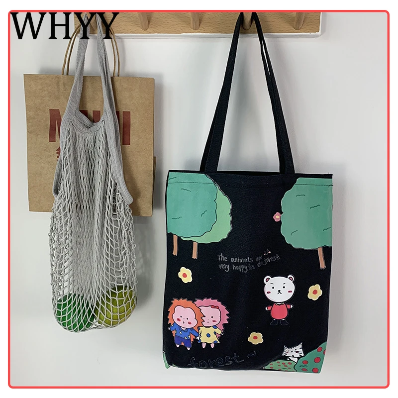 

Сумки-шопперы WHYY для женщин, вместительные холщовые повседневные дорожные мессенджеры через плечо для женщин