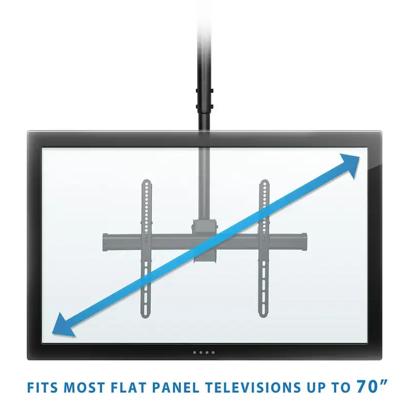 

Потолочный кронштейн для телевизора Full Motion | Подходит для телевизоров от 40 до 70 дюймов | Крепление на сводчатые потолки
