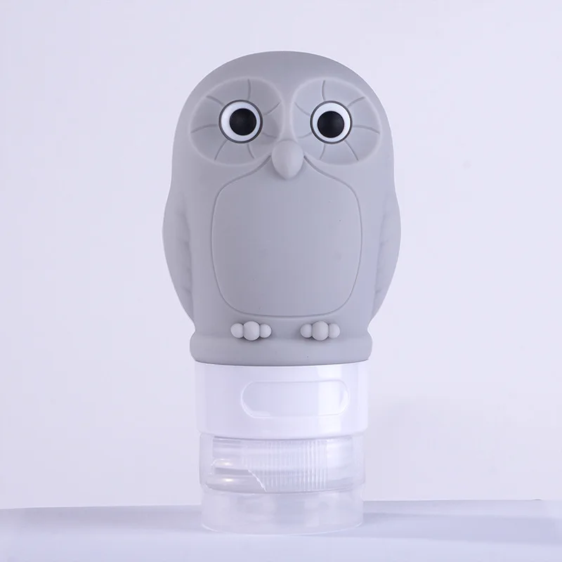 

Portable Travel Refillable Bottles Environmentally Friendly Silicone Cute Owl Liquid Container Lotion Shampoo Storage Bottle