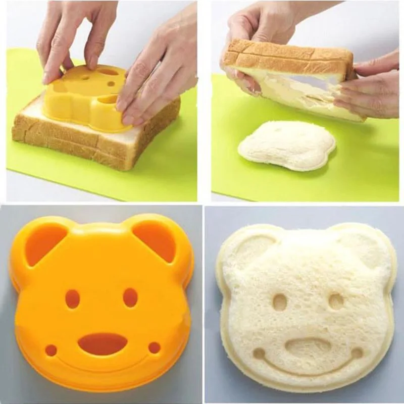 

DIY Sandwich Mold Cutter Little Bear Shape Sandwich Mold Cute Bread Cake Mold Maker Creative Tool kitchen