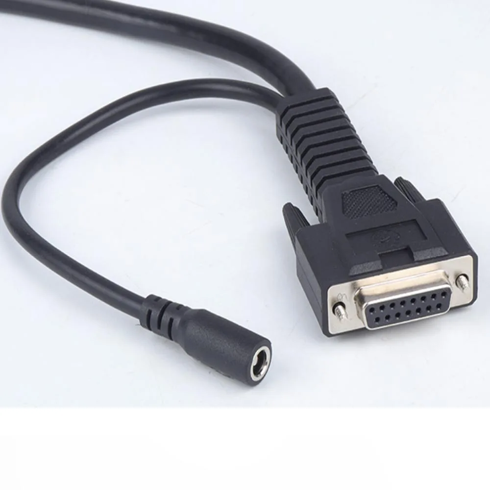 Кабель OBD2 16PIN мужской на DB 15PIN женский для диагностического сканера FY100 главная линия DB15 PIN в порт DC Plug FCAR F7S/F8S/C8/A8.