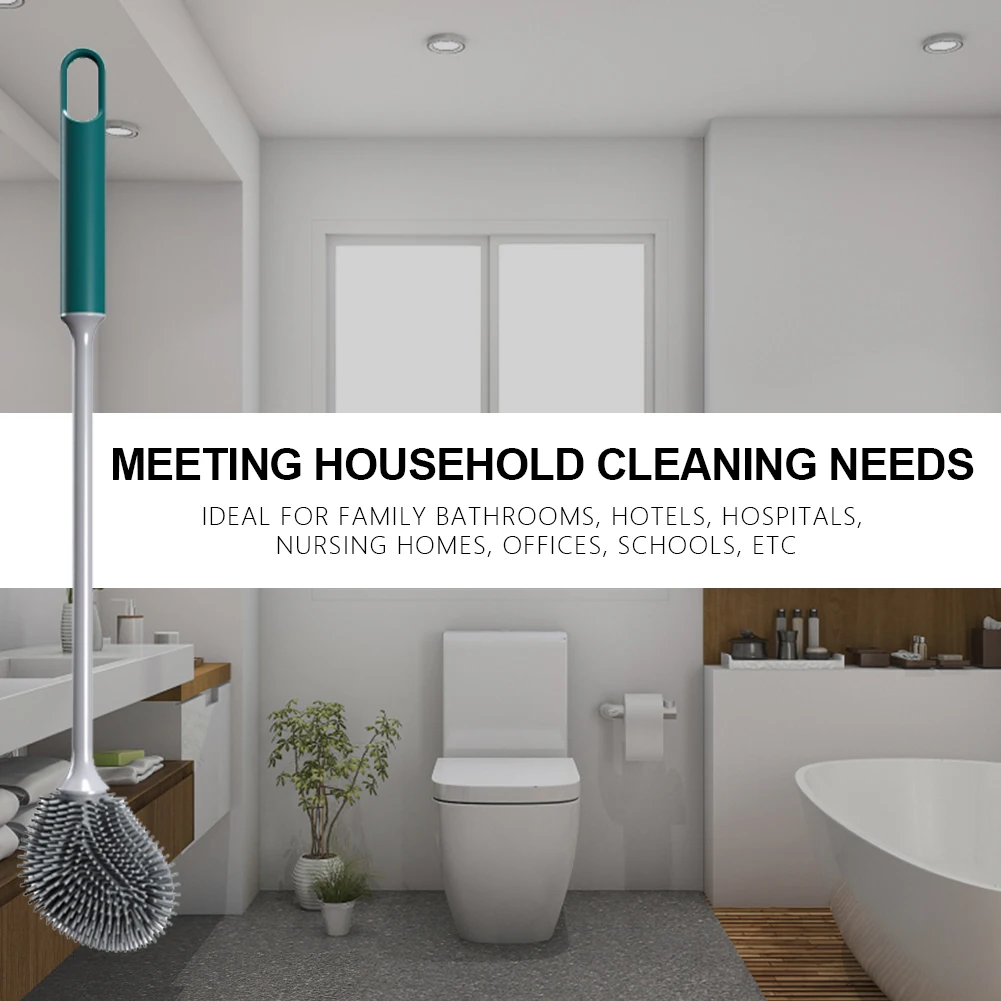 

Щетка для унитаза в форме шаровой головки для гольфа, ручные настенные щетки для очистки унитаза, длинная ручка для дома, отеля, офиса, школы, ванной комнаты