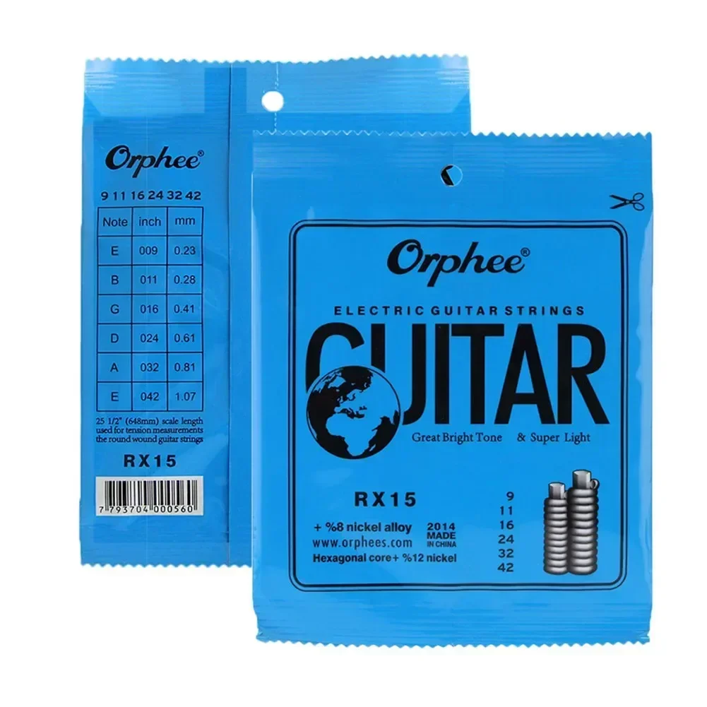 Технические параметры 9-42/10-46/11-50 набор струн Orphee для электрогитары шестигранный