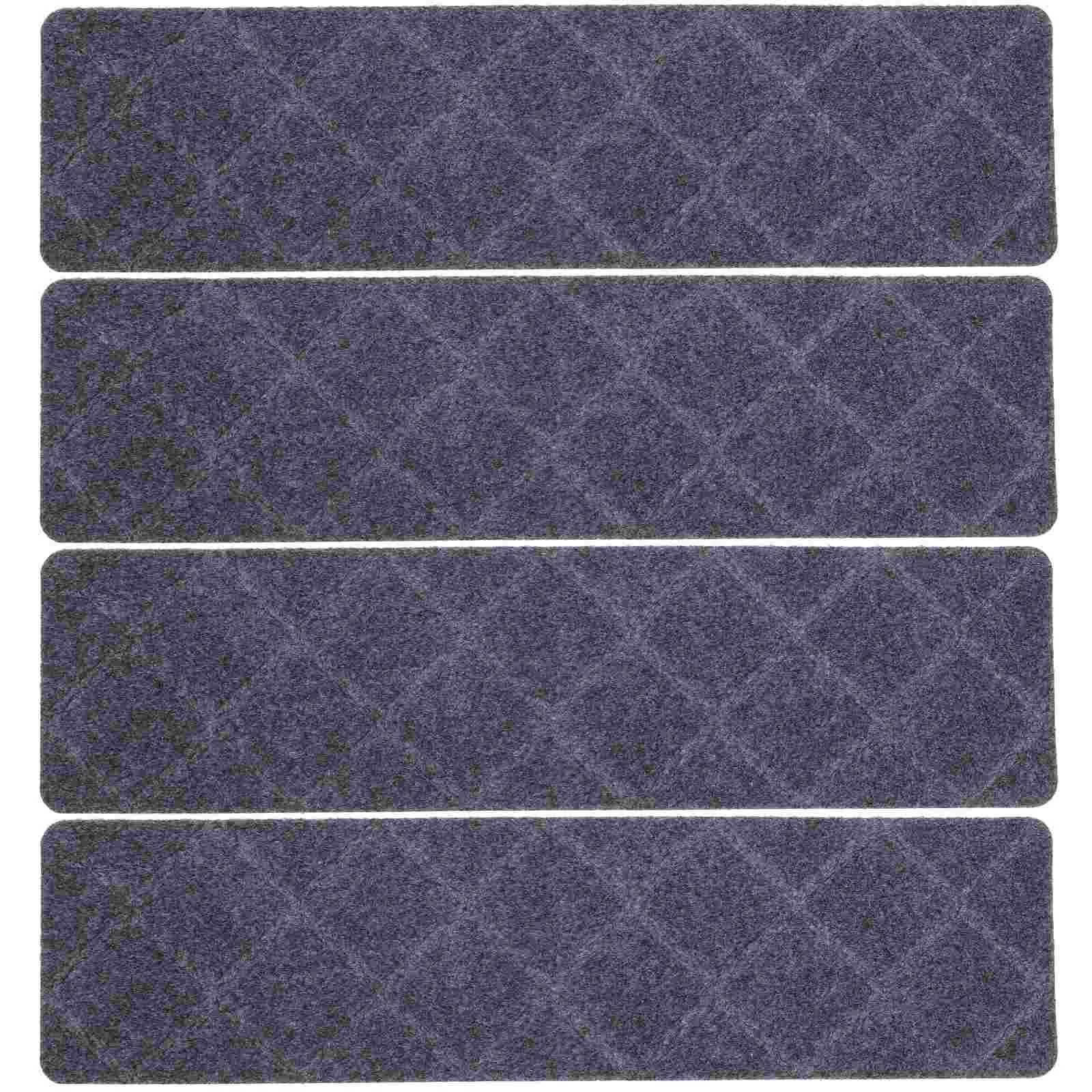 

4 Pcs Stair Mat Home Forniture Decor Treads Embossed Practical Step Mats Staircase Polyester Runners Wooden Steps Décor