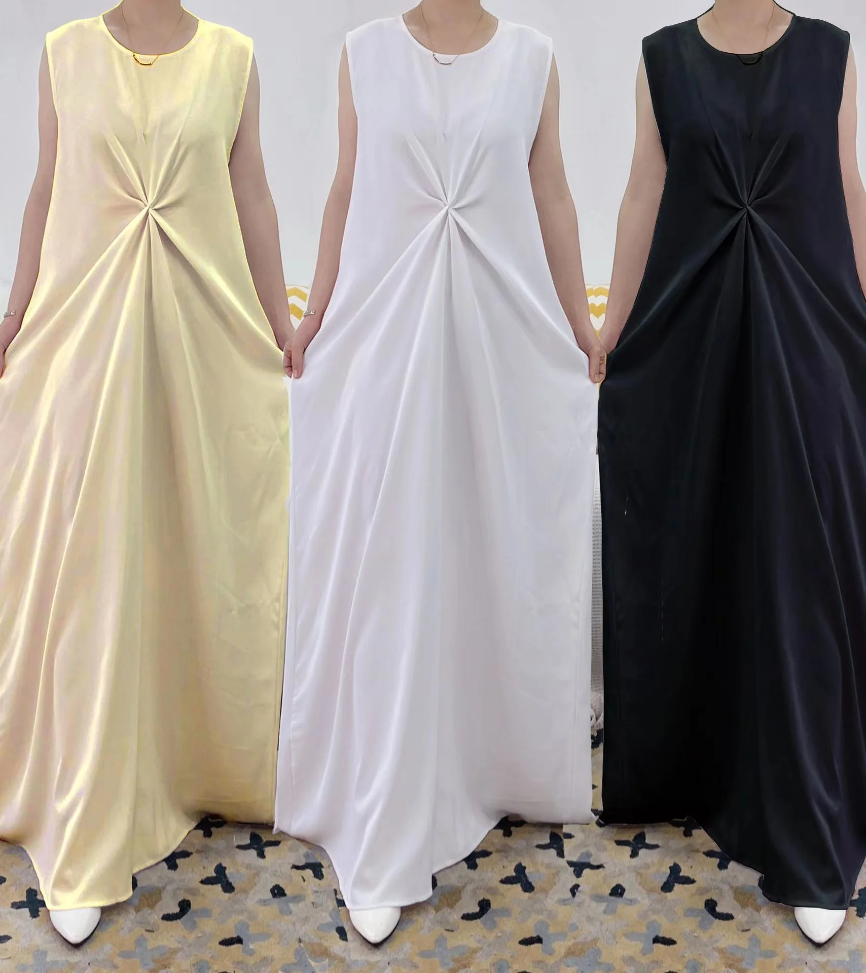 

Maxi dress with bottom tank top, Muslim dress inside casual women slim skirt
