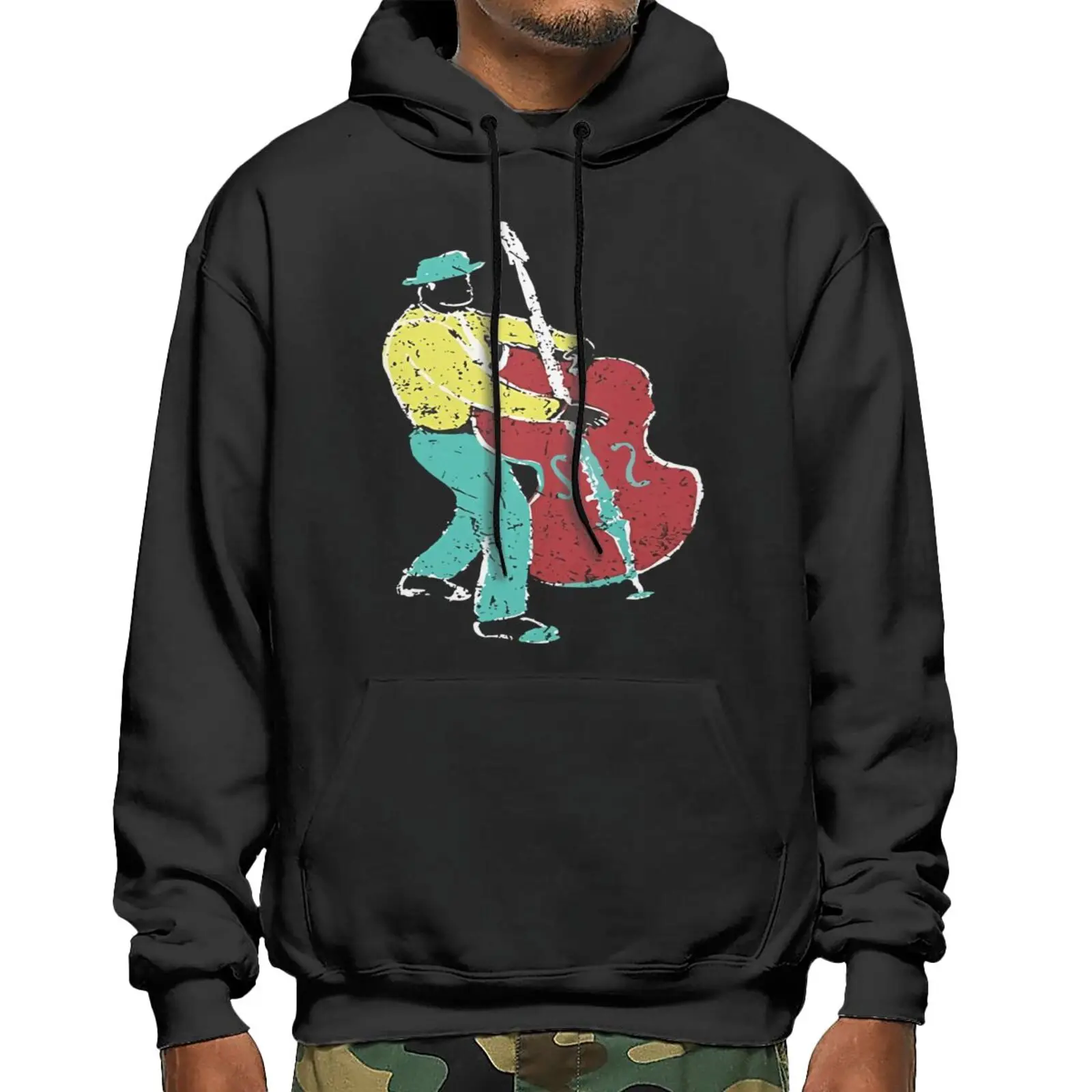 Худи мужское с круглым вырезом, свитшот с надписью «музыкант», в стиле джаз, яркий цвет, одежда в готическом стиле