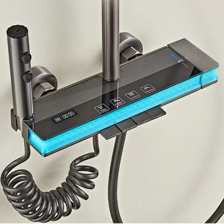 HUNNISE пианино цифровая Душевая система для ванной комнаты 12 дюймов насадка