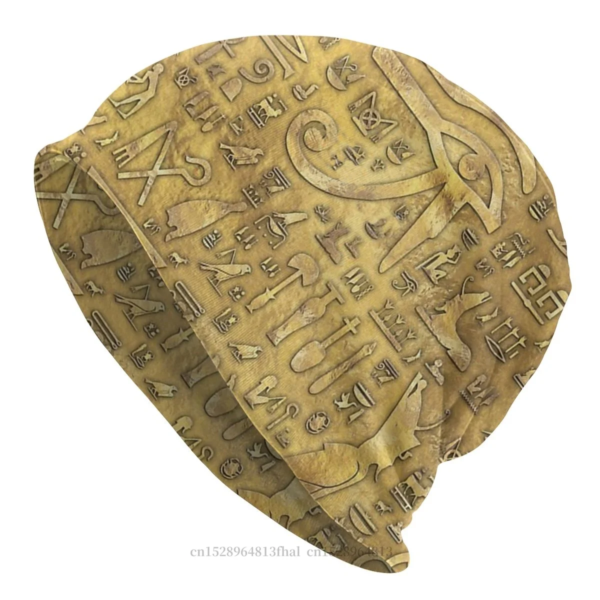 

Ancient Egypt Egyptian Fashion Hats Hieroglyphics Gold Thin Hat Bonnet Hipster Skullies Beanies Caps Men Women's Earmuffs