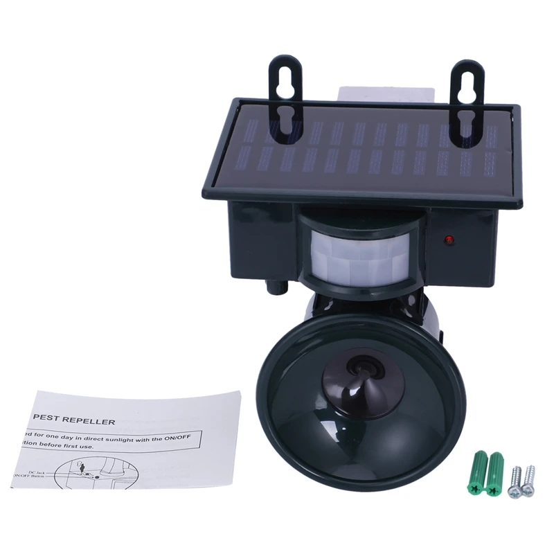 Ультразвуковой PIR открытый солнечный отпугиватель животных птиц собак лисцов