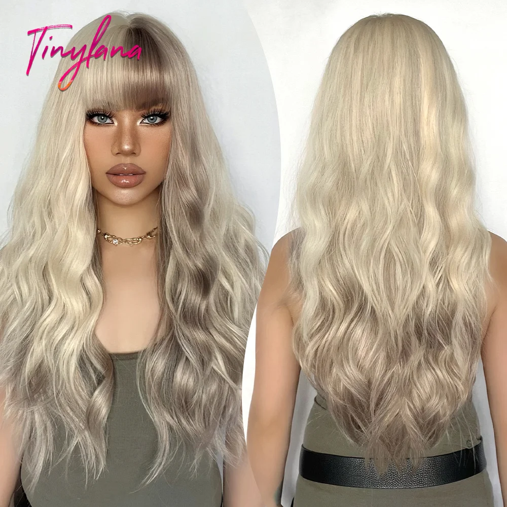 Длинные вьющиеся серые пепепельные светлые волнистые синтетические парики с