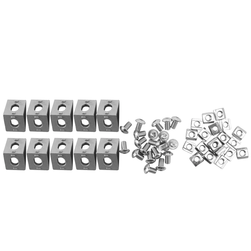 

50Pcs Corner Bracket 2020 Series Aluminum Profile Connector Set For 6Mm Slot Aluminum Profile Accessories