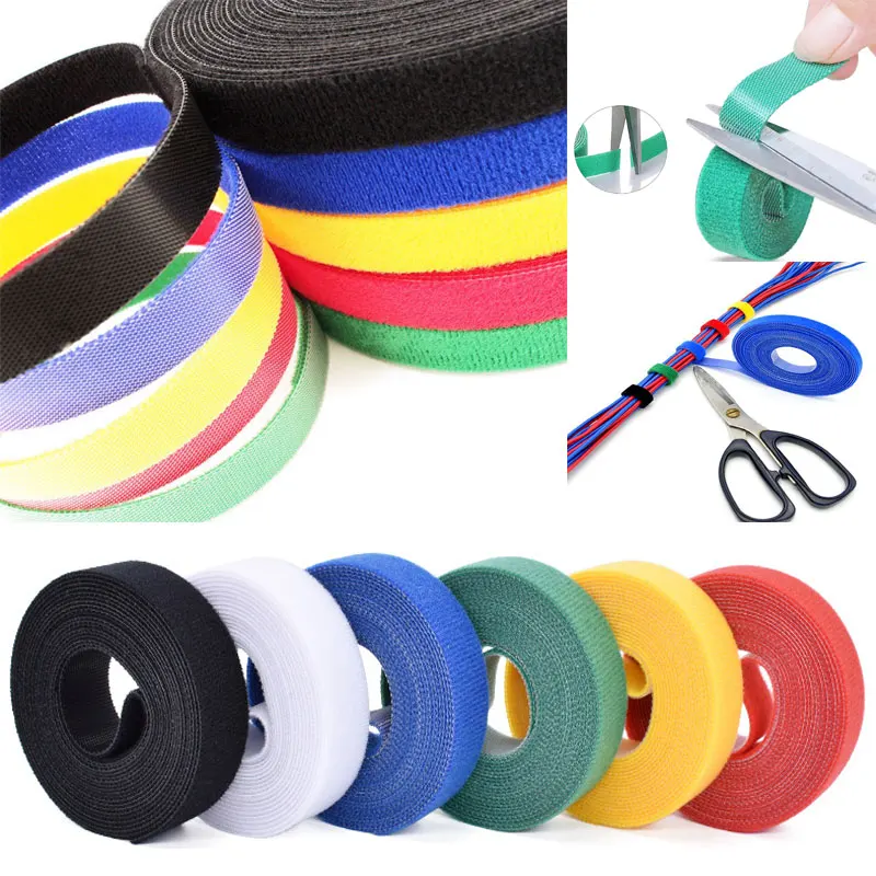 

5M/Roll Reusable Cable Straps Cable Ties Hook And Loop Fastening Tape Wire Organizer for Cords Cable Management 15/20mm