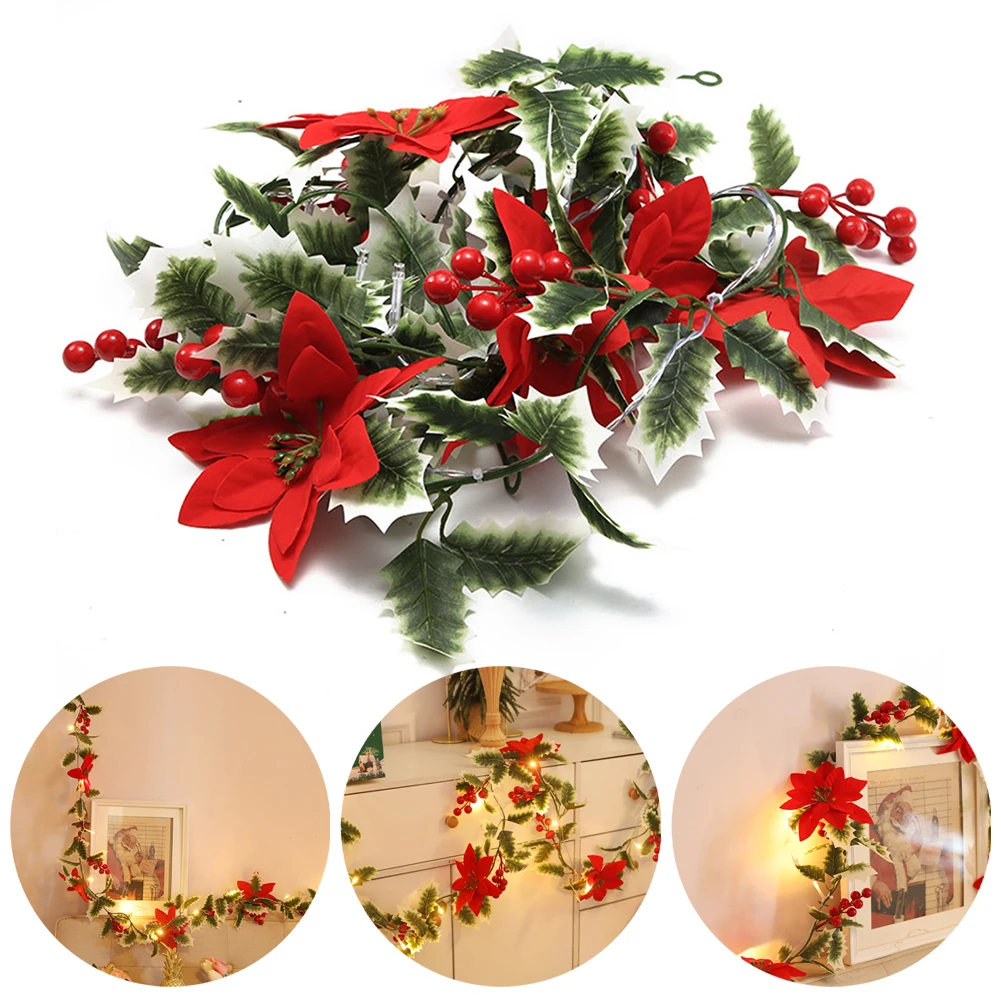 

Christmas Lamp String LED String Lights Fairy Light Flower Rattan String Lights Xmas New Year Party Home Decoration