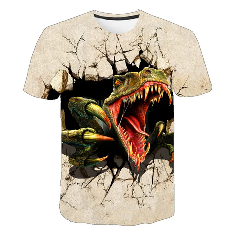 

Newest Dinosaur 3D Print Animal Cool Funny TShirt Boys Short Sleeves Summer Tops Tshirt Kids Fashion T-shirt Children Streetwear