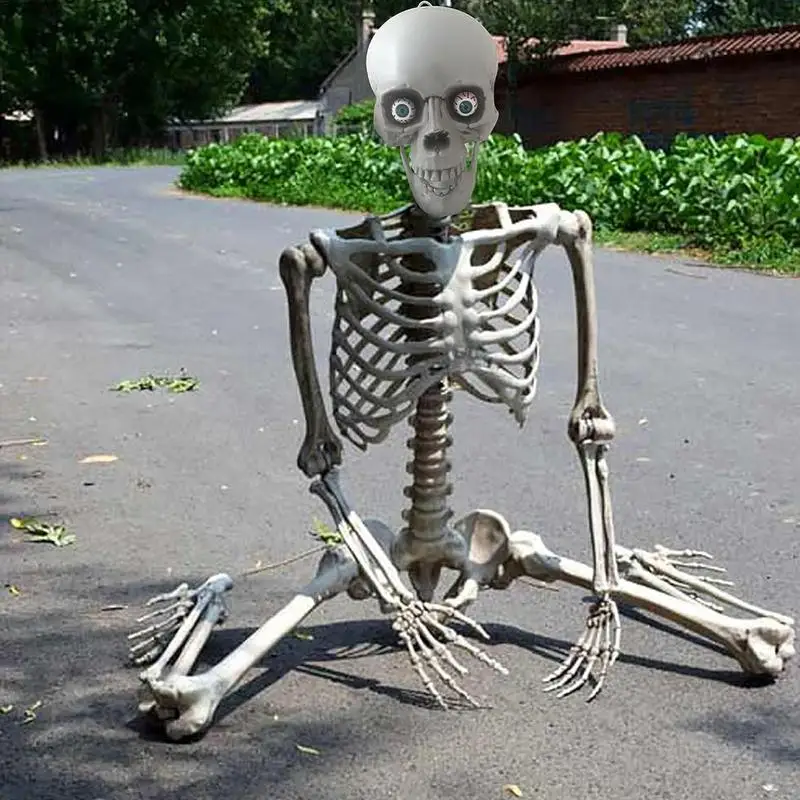 

27,6 дюймовые кости для Хэллоуина, Череп, подвижные скелеты для Хэллоуина, искусственные человеческие кости черепа, дом с привидениями, страшные разнообразные игрушки