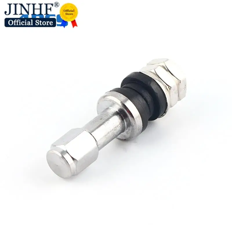 

4 шт. Универсальный Автомобильный клапан для шин TR43E/TR48E, Болтовой автомобильный бескамерный вынос клапана шины, пылезащитная крышка, прямой металлический клапан для автомобиля