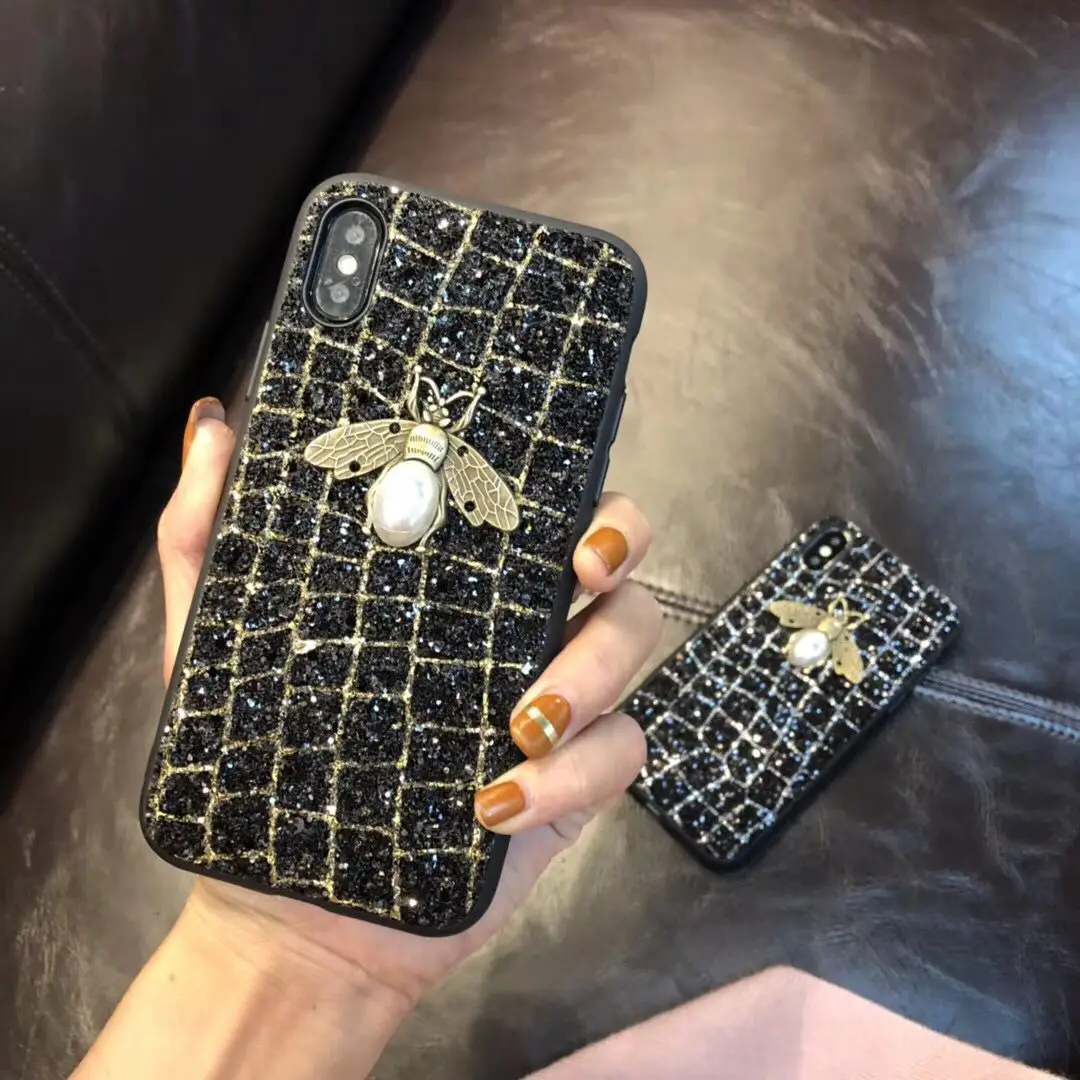 

Luxury Diamond Bee Phone Case For iPhone 13 14 12 11 Pro Max 12 Mini XR X XS Max 6 6S 7 8 Plus SE