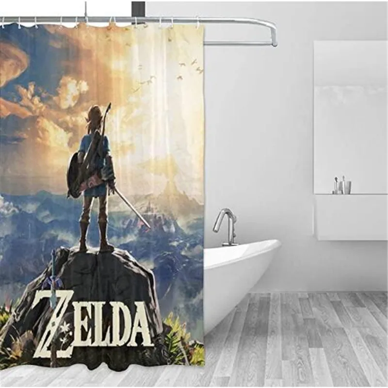 

Водонепроницаемые душевые занавески с рисунком Аниме Легенда о Зельде Wild Breath, занавеска для душа, занавеска для ванной из полиэстера 3D для девочек и мальчиков