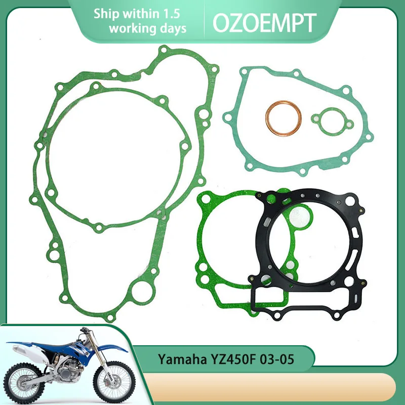 

OZOEMPT Engine Cylinder Crankcase Repair Gasket Apply to Yamaha YZ450F 03-05