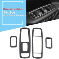 fit for jeep grand cherokee 2011 2021 car door window lifter switch panel sticker real carbon fiber trim decorative accessories