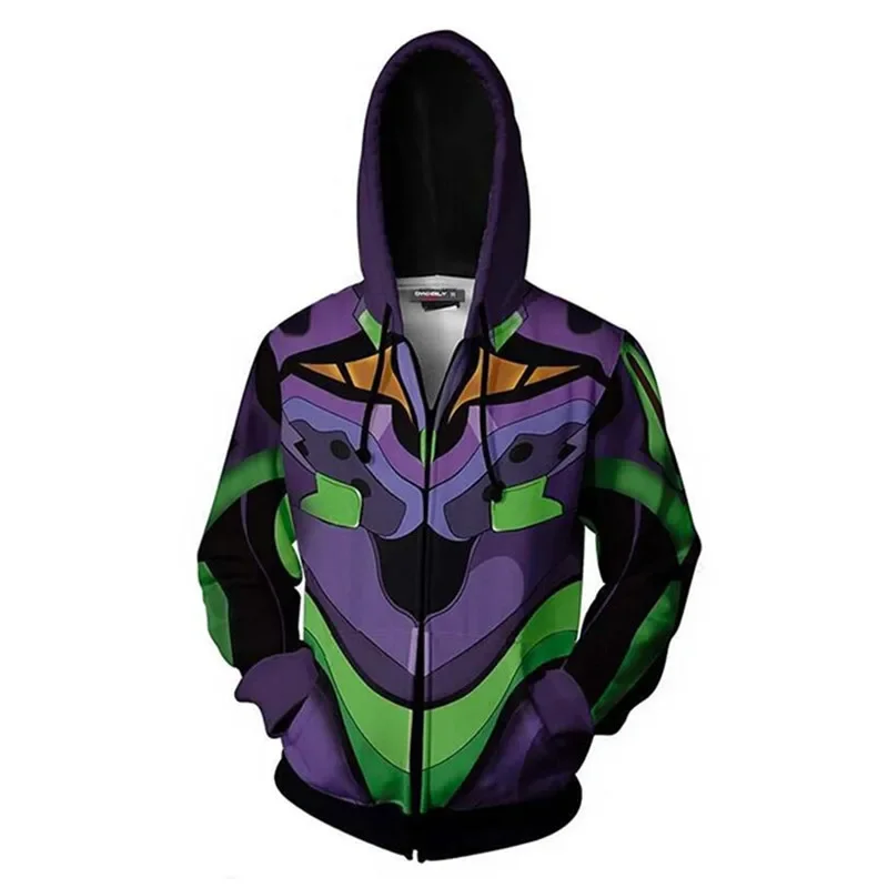 Аниме EVA 01 00 02 Shogoki 3D печать на молнии Толстовка спортивная толстовка о пуловере