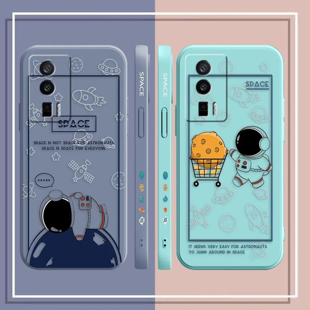 Case For Redmi K60E K60 K50 K40S K40 K30 K20 12C 10C 9A 9 8 10X 10A 10 Pro 4G 5G Gaming Case Shell Happy Cartoon Astronaut Space